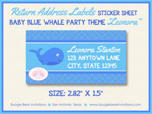 Load image into Gallery viewer, Blue Whale Baby Shower Invitation Boy Ocean Fish Swimming Swim Pool Party Boogie Bear Invitations Leonora Theme Paperless Printable Printed