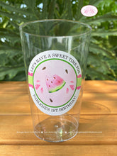 Load image into Gallery viewer, Pink Watermelon Party Beverage Cups Plastic Drink Birthday Girl One In Melon Two Sweet Summer Green Boogie Bear Invitations Darlene Theme