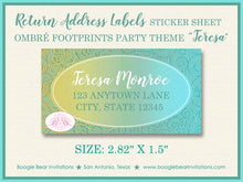 Load image into Gallery viewer, Footprints Ombré Baby Shower Invitation Party Swirls Little Modern Reveal Boogie Bear Invitations Teresa Theme Paperless Printable Printed