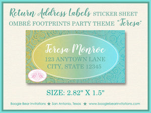 Footprints Ombré Baby Shower Invitation Party Swirls Little Modern Reveal Boogie Bear Invitations Teresa Theme Paperless Printable Printed