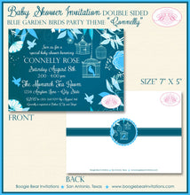 Load image into Gallery viewer, Bird Flower Garden Baby Shower Invitation Blue Boy Birdcage Cage Spring Boogie Bear Invitations Connelly Theme Paperless Printable Printed