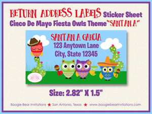 Cinco de Mayo Fiesta Party Invitation Owls Girl Boy Birthday Mariachi Kids Boogie Bear Invitations Paperless Printable Printed Santana Theme