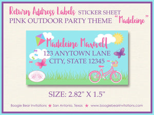 Pink Butterfly Birthday Party Invitation Girl Purple Outdoor Summer Park Boogie Bear Invitations Madeleine Theme Paperless Printable Printed