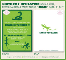 Load image into Gallery viewer, Reptile Bug Birthday Party Invitation Snake Frog Lizard Boy Girl Jungle Rain Forest Zoo Boogie Bear Craig Theme Paperless Printable Printed