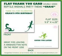 Load image into Gallery viewer, Reptile Birthday Party Thank You Card Note Snake Frog Toad Amazon Jungle Wild Rain Forest Green Boogie Bear Invitations Craig Theme Printed