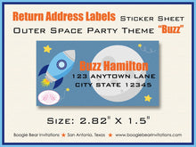 Load image into Gallery viewer, Outer Space Rocket Birthday Invitation Party Boy Girl Solar System Galaxy Fly Boogie Bear Invitations Buzz Theme Paperless Printable Printed