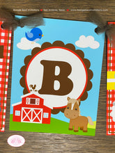 Load image into Gallery viewer, Farm Animals Happy Birthday Party Banner Petting Zoo Barn Boy Girl Horse Cow Pig Sheep Country Rooster Boogie Bear Invitations Sean Theme