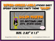 Load image into Gallery viewer, Spooky Cocktails Birthday Party Invitation Halloween Pick Your Poison Dinner Boogie Bear Invitations Salem Theme Paperless Printable Printed