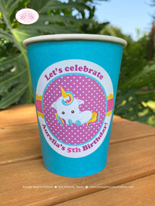 Rianbow Unicorn Party Beverage Cups Paper Drink Birthday Girl Pink Yellow Blue Purple Magic Horse Love Boogie Bear Invitations Aurelia Theme