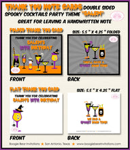 Load image into Gallery viewer, Spooky Cocktails Party Thank You Card Note Birthday Halloween Halloween Pick Your Poison Elixir Boogie Bear Invitations Salem Theme Printed
