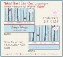 Load image into Gallery viewer, Winter Woodland Party Thank You Cards Flat Folded Note Forest Animals Holiday Christmas Forest Boogie Bear Invitations Gifford Theme Printed