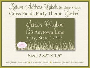 Grass Fields Baby Shower Invitation Green Garden Boy Girl Gender Neutral Boogie Bear Invitations Jordan Theme Paperless Printable Printed