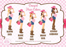 Load image into Gallery viewer, Cowgirl Pink Party Thank You Card Favor Note Baby Shower Girl Country Chic Brown Farm Boot Hat Boogie Bear Invitations Chandra Theme Printed