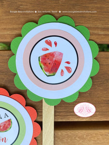 Red Watermelon Party Cupcake Toppers Birthday Girl Boy One In Melon Two Sweet Green Summer Fruit Juicy Boogie Bear Invitations Marlene Theme