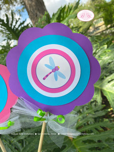Fishing Girl Birthday Party Centerpiece Sticks Pink Dock Blue Purple Butterfly Dragonfly Frog Turtle Fish Boogie Bear Invitations Vada Theme