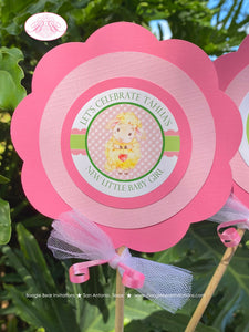 Pink Little Lamb Party Centerpiece Set Baby Shower Farm Animals Sheep Flower Green Butterfly Girl Heart Boogie Bear Invitations Tahlia Theme