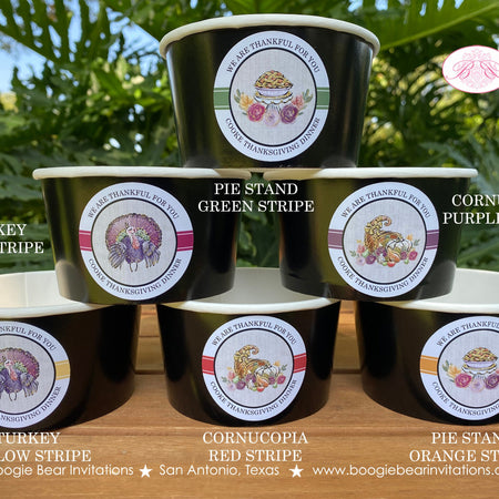 Thanksgiving Party Treat Cups Candy Buffet Paper Birthday Dinner Cornucopia Bounty Harvest Fall Autumn Boogie Bear Invitations Cooke Theme