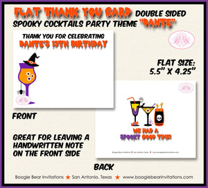 Spooky Cocktails Party Thank You Card Note Birthday Halloween Halloween Pick Your Poison Elixir Boogie Bear Invitations Dante Theme Printed