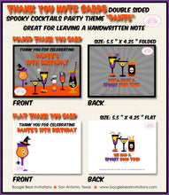 Load image into Gallery viewer, Spooky Cocktails Party Thank You Card Note Birthday Halloween Halloween Pick Your Poison Elixir Boogie Bear Invitations Dante Theme Printed