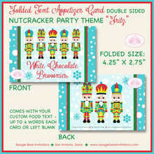 Load image into Gallery viewer, Nutcracker Birthday Party Favor Card Appetizer Food Place Sign Label Winter Christmas Boy Girl Ballet Boogie Bear Invitations Fritz Theme