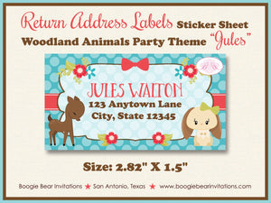 Woodland Animals Baby Shower Invitation Forest Creatures Birthday Party 1st Boogie Bear Invitations Jules Theme Paperless Printable Printed
