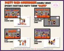 Load image into Gallery viewer, Spooky Cocktails Birthday Favor Party Card Tent Place Food Tag Appetizer Folded Flat Halloween Poison Boogie Bear Invitations Dante Theme