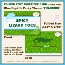Load image into Gallery viewer, Reptile Birthday Party Favor Card Tent Place Food Label Appetizer Flat Snake Frog Lizard Jungle Zoo Boogie Bear Invitations Francois Theme
