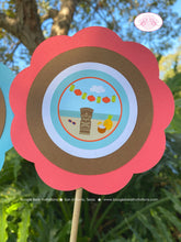 Load image into Gallery viewer, Hawaiian Beach Birthday Party Centerpiece Sticks Luau Summer Girl Hawaii Ocean Tiki Flip Flop Swimming Boogie Bear Invitations Alani Theme