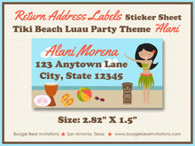 Load image into Gallery viewer, Luau Beach Party Invitation Birthday Girl Summer Hawaii Ocean Tiki Swimming Boogie Bear Invitations Alani Theme Paperless Printable Printed