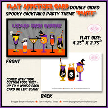 Load image into Gallery viewer, Spooky Cocktails Birthday Favor Party Card Tent Place Food Tag Appetizer Folded Flat Halloween Poison Boogie Bear Invitations Dante Theme