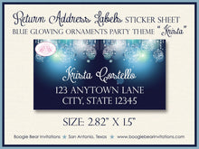 Load image into Gallery viewer, Blue Glowing Ornament Party Invitation Sweet 16 Birthday Formal Elegant Boogie Bear Invitations Krista Theme Paperless Printable Printed