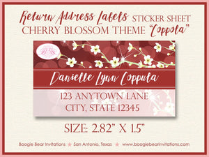 Cherry Blossom Party Invitation Valentine Day Red Flower Garden Spring Tea Boogie Bear Invitations Coppola Theme Paperless Printable Printed