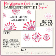 Load image into Gallery viewer, Snowflake Hearts Valentine&#39;s Party Favor Card Tent Appetizer Place Food Label Red Pink Day Love Snow Boogie Bear Invitations Ingram Theme