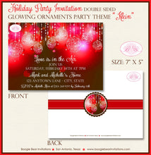 Load image into Gallery viewer, Red Glowing Ornaments Party Invitation Valentine&#39;s Day Brown Chocolate Lover Boogie Bear Invitations Klein Theme Paperless Printable Printed