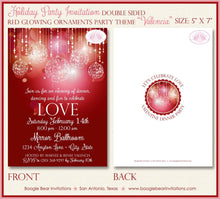 Load image into Gallery viewer, Red Glowing Ornaments Party Invitation Valentine&#39;s Day Love Star Lights Boogie Bear Invitations Valencia Theme Paperless Printable Printed