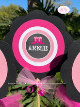 Load image into Gallery viewer, Pink Cowgirl Birthday Party Centerpiece Set Circle Horse Lasso Girl Hat Boots Country Black Chalkboard Boogie Bear Invitations Annie Theme