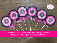 Load image into Gallery viewer, Pink Cowgirl Birthday Party Centerpiece Set Circle Horse Lasso Girl Hat Boots Country Black Chalkboard Boogie Bear Invitations Annie Theme