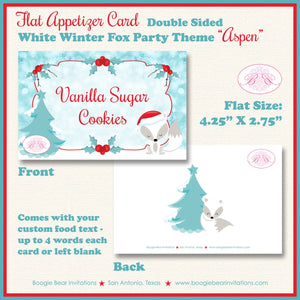 Woodland Winter Fox Party Favor Card Tent Place Food Baby Shower Arctic Christmas Snow Red Birthday Wild Boogie Bear Invitations Aspen Theme