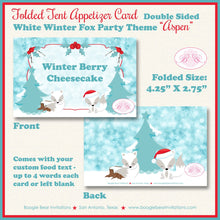 Load image into Gallery viewer, Woodland Winter Fox Party Favor Card Tent Place Food Baby Shower Arctic Christmas Snow Red Birthday Wild Boogie Bear Invitations Aspen Theme