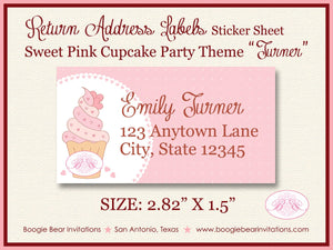 Pink Cupcake Valentine's Party Invitation Day Heart Sweet Love Dessert Cake Boogie Bear Invitations Turner Theme Paperless Printable Printed
