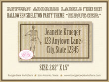 Load image into Gallery viewer, Skeleton Halloween Party Invitation Costume Brown Haunted Anitque Vintage Boogie Bear Invitations Krueger Theme Paperless Printable Printed