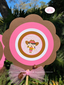 Pink Cowgirl Birthday Party Centerpiece Set Circle Horse Pony Girl Hat Boots Country Rodeo Hoedown Farm Boogie Bear Invitations Julie Theme