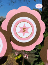Load image into Gallery viewer, Pink Cowgirl Birthday Party Centerpiece Set Circle Horse Sheriff Girl Hat Boots Country Hoedown Farm Boogie Bear Invitations Molly Theme