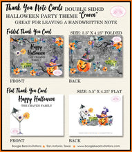Load image into Gallery viewer, Halloween Witch Party Thank You Card Note Gift Pumpkin Cocktail Spiderweb Orange Black Cauldron Boogie Bear Invitations Craven Theme Printed