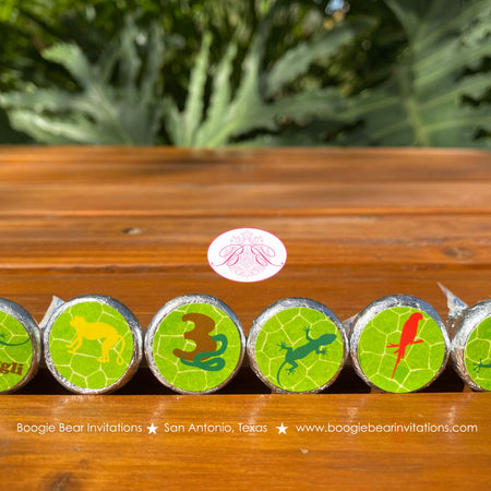 Rain Forest Party Circle Candy Sticker Sheet Birthday Boy Girl Frog Monkey Parrot Lizard Snake Green Boogie Bear Invitations Mowgli Theme