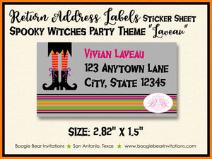 Halloween Witches Party Invitation Witch Costume Spooky Spider Orange Black Boogie Bear Invitations Laveau Theme Paperless Printable Printed