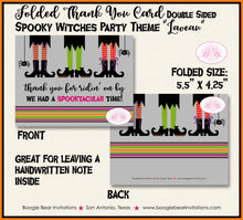 Load image into Gallery viewer, Halloween Witches Party Thank You Card Note Gift Haunted Spooky Orange Black Spider Witch Boots Boogie Bear Invitations Laveau Theme Printed