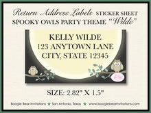 Load image into Gallery viewer, Halloween Owls Party Invitation Fall Spooky Full Moon Autumn Tree Outdoor Boogie Bear Invitations Wilde Theme Paperless Printable Printed