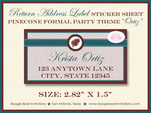 Load image into Gallery viewer, Pinecone Thanksgiving Dinner Party Invitation Formal Stripe Ribbon Autumn Boogie Bear Invitations Ortiz Theme Paperless Printable Printed