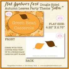 Load image into Gallery viewer, Autumn Leaves Party Favor Card Tent Appetizer Place Food Thanksgiving Dinner Formal Fall Brown Orange Boogie Bear Invitations Sutton Theme